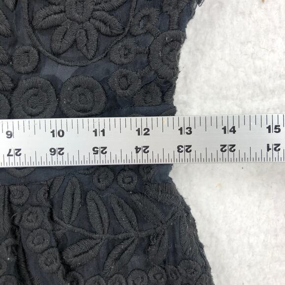 Baraschi Womens Dress 2 Black Silk Floral Lace Sheath Sleeveless Tailored Mini - Picture 5 of 8